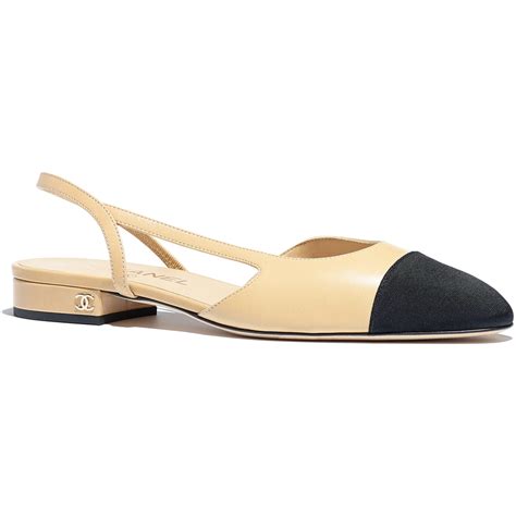 chanel slingbacks beige and black|chanel slingback price.